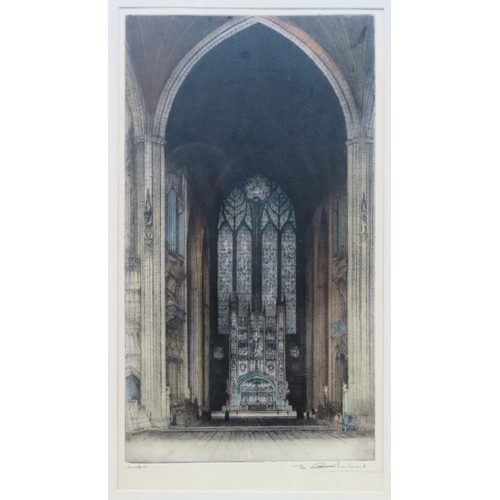 66 - Sharland, framed pencil signed colour engraving. Approx. 43 x 24cm