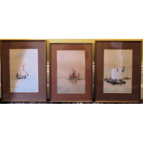 74 - Three Italian polychrome prints depicting boating scenes