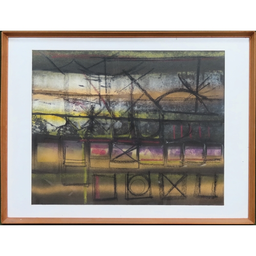 75 - Framed Abstract polychrome picture. Approx. 52 x 64cm