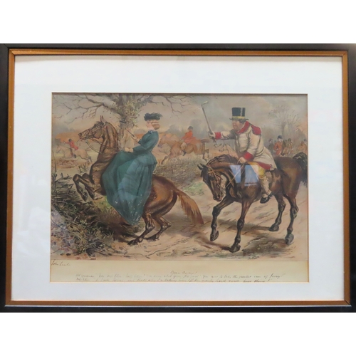 82 - After John Leech, framed polychrome print - Gone Away. Approx. 46 x 62cm