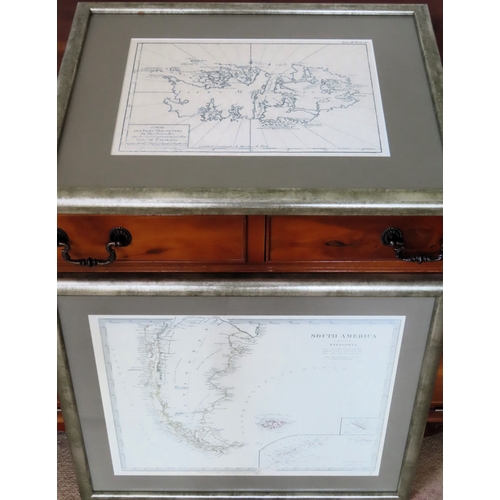 101 - Two framed maps, both relating to the Falkland Islands. Larger Approx. 35 x 41cms