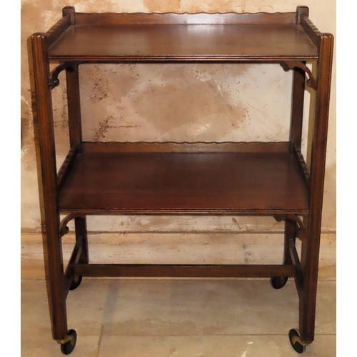 116 - Victorian mahogany two tier tea trolley