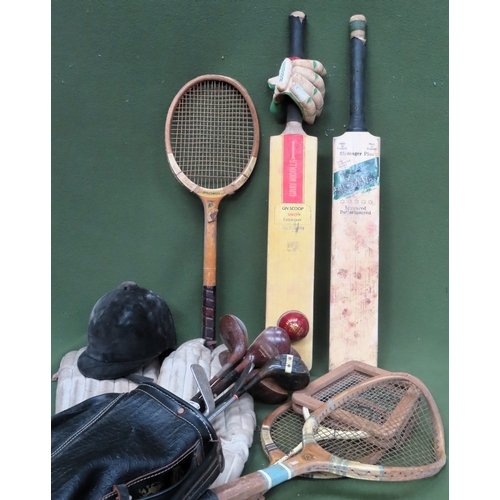 Parcel of various sporting equipment including Cricket bats, Tennis ...