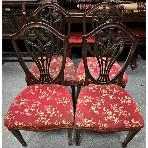 7 - Set of four 19th century mahogany piercework dining chairs. Approx. 94cms H