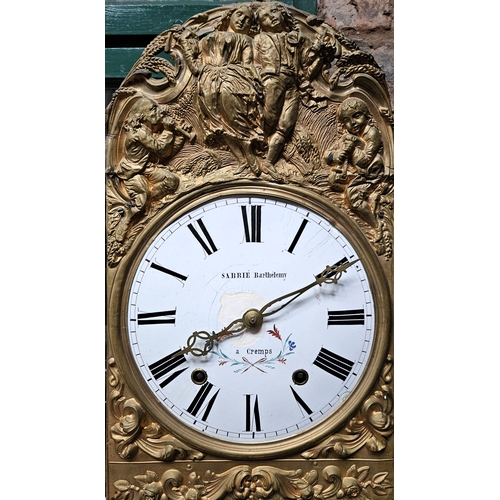 20 - Oak cased and glazed French style Comptoise longcase clock. Approx. 228 x 49 x 29cms