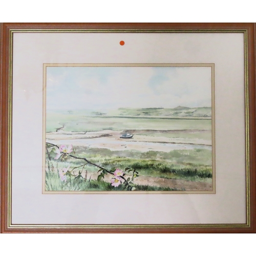 55 - RTV- Colin Watson, framed watercolour - View across the Dee of Moel Fammau. Approx. 22 x 29cm