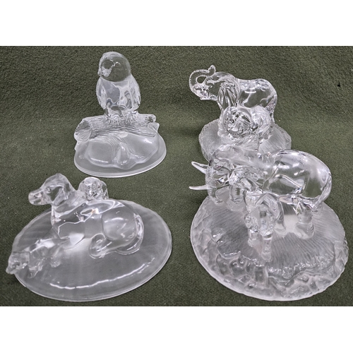 59 - Four various decorative glass animal paperweights