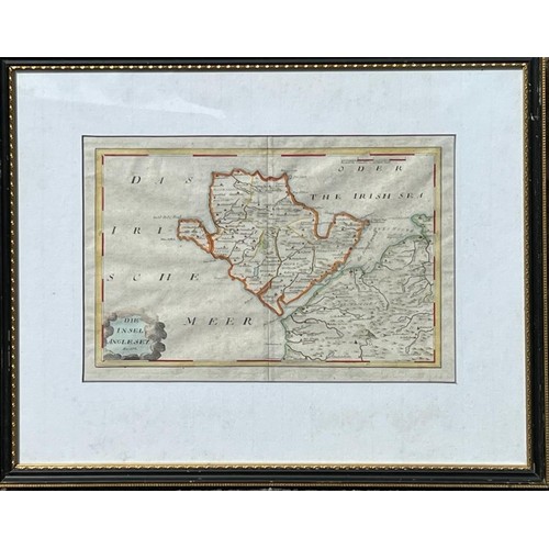 65 - EARLY ORIGINAL MAP OF ANGLESEY, APPROXIMATELY 24 x 35cm