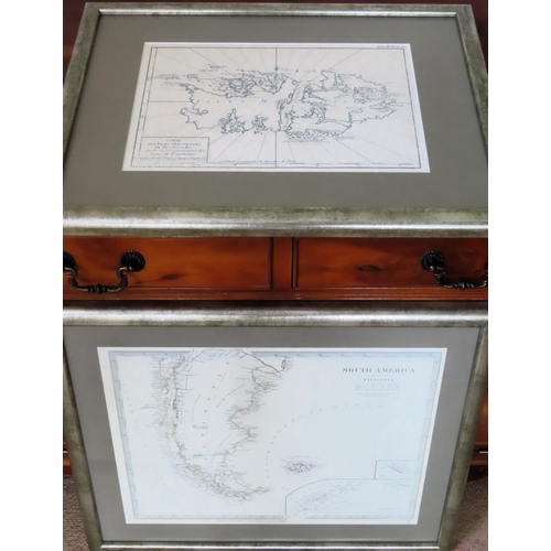 70 - Two framed maps, both relating to the Falkland Islands. Larger Approx. 35 x 41cms