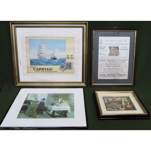 75 - Various pictures and prints including Wills's Capstan etc