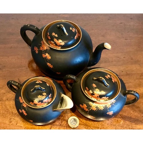 108 - 20th CENTURY JAPANESE THREE PIECE CERAMIC TEA SET