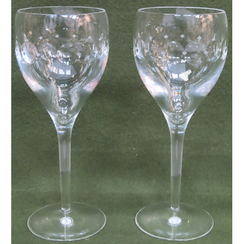 125 - Pair of large Stuart crystal stemmed wine glasses. Approx. 25.5cms H