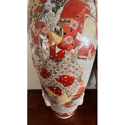 126 - PAIR OF PARK 19tH CENTURY VASES IN JAPANESE MANNER, APPROX 43cm HIGH