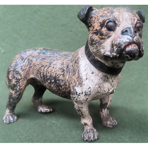 128 - Small cold painted bronze figure of a pug, in the manner of Bergman. Approx. 8.5cms H