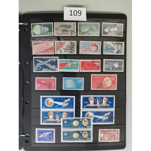 109 - MIXED WORLD.  SPACE THEMATICS. M and U collection of 1956-64 issues incl. Russia SG2636 UM and N. Vi... 