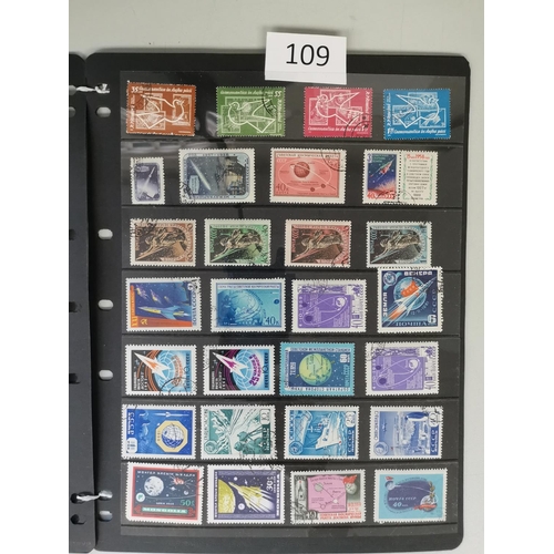 109 - MIXED WORLD.  SPACE THEMATICS. M and U collection of 1956-64 issues incl. Russia SG2636 UM and N. Vi... 