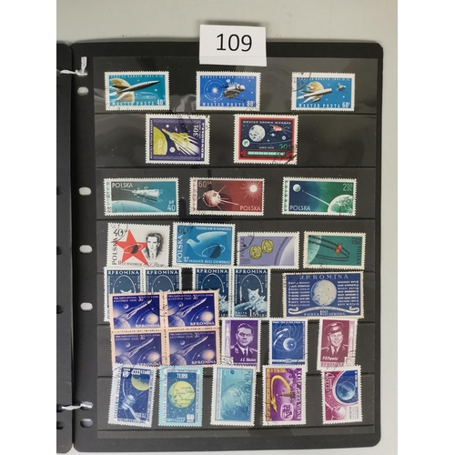 109 - MIXED WORLD.  SPACE THEMATICS. M and U collection of 1956-64 issues incl. Russia SG2636 UM and N. Vi... 