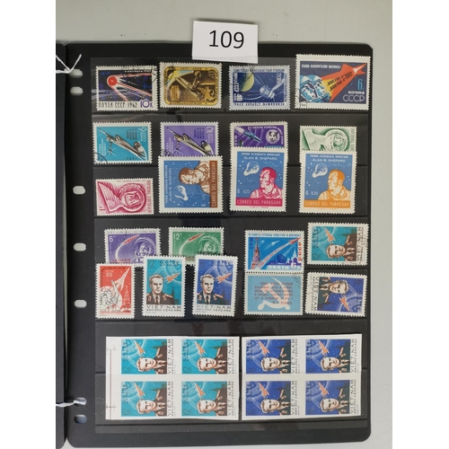109 - MIXED WORLD.  SPACE THEMATICS. M and U collection of 1956-64 issues incl. Russia SG2636 UM and N. Vi... 