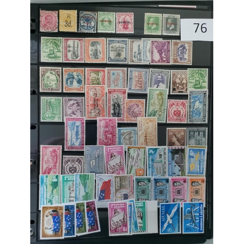 76 - MIXED WORLD.  Collection of mainly QE on stocksheets in binder  much UM incl. Cook Is.  Samoa  Trist... 
