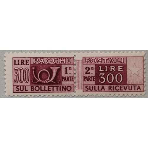 152 - ITALY.  1948 Parcel Post 300l deep claret M. 2020 RPS certificate. P700. Cat. £3 250. (1)