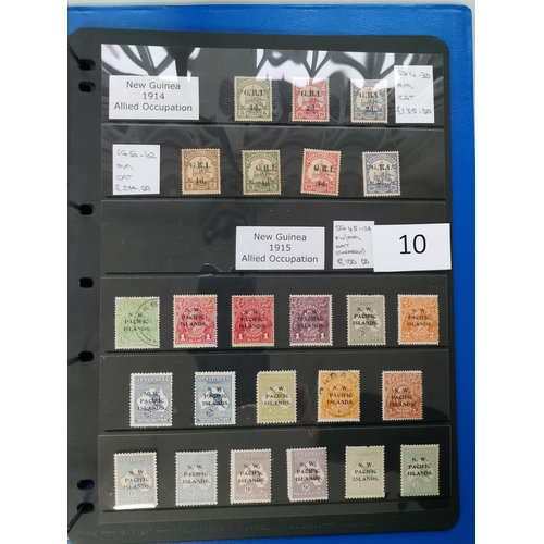 10 - MIXED WORLD.  Mint KGV on stocksheets in binder incl. Newfoundland 1919 Contingent set  New Guinea o... 