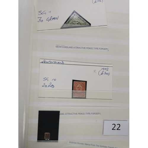 22 - MIXED WORLD.  FORGERIES. A large stockbook and small album with ranges of early to modern forgeries ... 