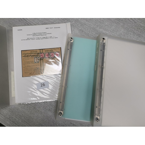 26 - MIXED WORLD.  WORLD WAR 2 RAF CENSOR COVERS. A collection written up in 3 binders in box file  incl.... 