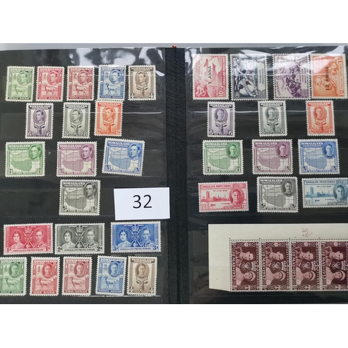 32 - MIXED WORLD.  BC oddments in 2 stockbooks incl. Somaliland 1938 and 1942 defin sets and Nyasaland 19... 