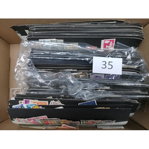 35 - MIXED WORLD.  BC M and U ranges on stockcards in box  apparently lot 130 in a Warwick and Warwick 6/... 