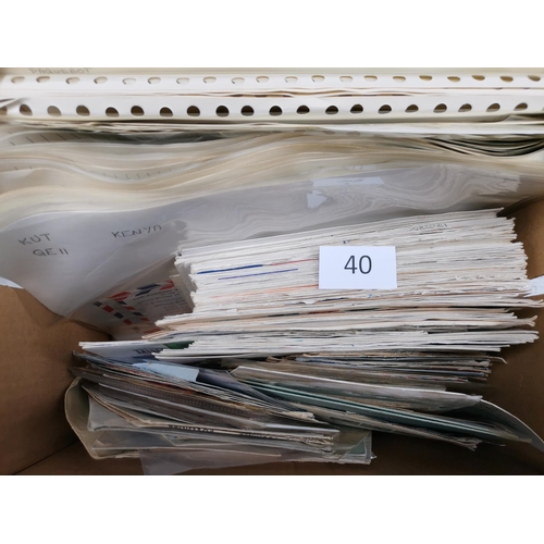 40 - MIXED WORLD.  POSTAL HISTORY. Range of mainly East Africa covers incl. KGV airmails  some QE FDC's e... 