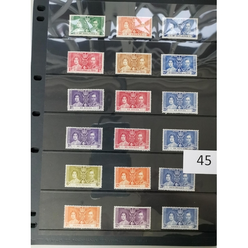 45 - MIXED WORLD.  1937 CORONATION. Omnibus issues complete o.g. and used on stocksheets  condition a lit... 