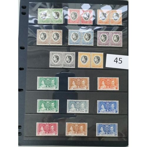 45 - MIXED WORLD.  1937 CORONATION. Omnibus issues complete o.g. and used on stocksheets  condition a lit... 