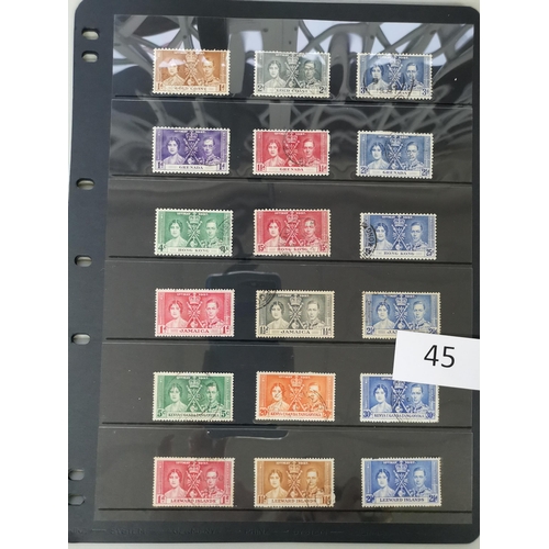 45 - MIXED WORLD.  1937 CORONATION. Omnibus issues complete o.g. and used on stocksheets  condition a lit... 