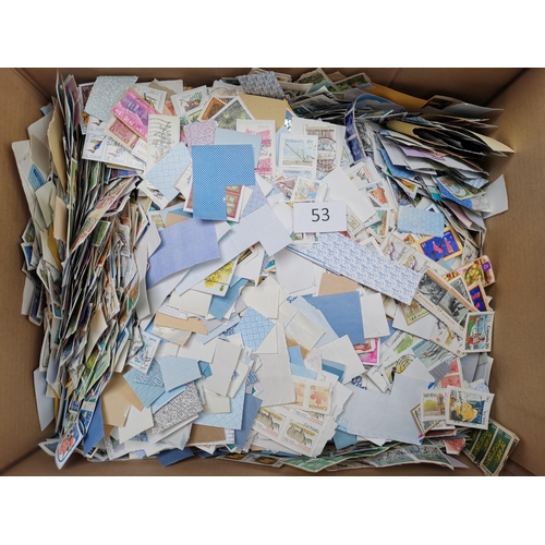 53 - MIXED WORLD.  World kiloware in carton. (1 000's)