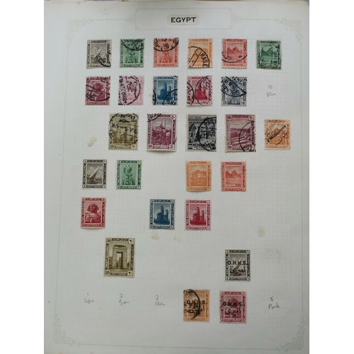 176 - EGYPT.  General early to middle period M and U collections on leaves. (100's)