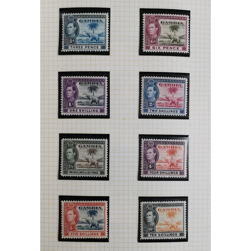 19 - M or UM mainly KGVI collection well written up in Senator album  incl. Br. Guiana 1934 and 1938 defi... 