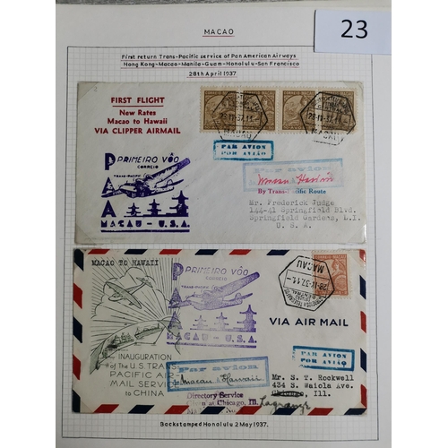 23 - FLIGHT COVERS. A collection of mainly 1937 Flight covers  mostly with HK KGV adhesives with vals to ... 