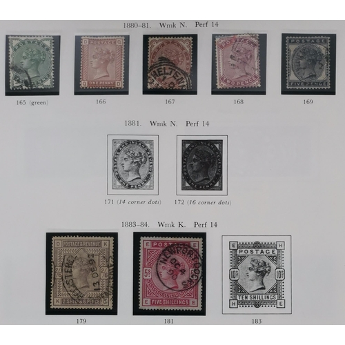 379 - QV-KGV M collection on printed leaves  condition a little mixed  incl. 1887-1900 Jubilees to 1/- (bo... 