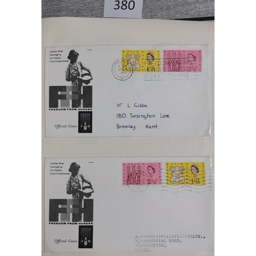 380 - KGVI-QE collection in 2 volumes  mainly FDC's incl. better phos. commems with Southampton 'T' cancel... 