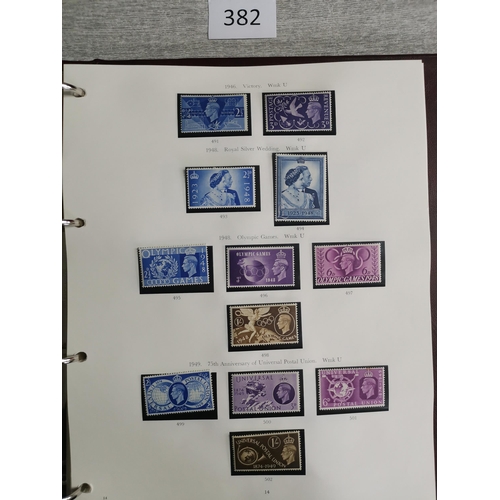 382 - KGVI-QE UM collection in printed album  1937-1970 basic issues largely complete  incl. all KGVI high... 