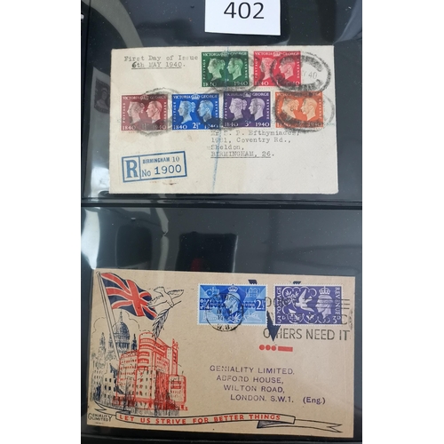 402 - FIRST DAY COVERS. Collection in large binder  1936 onwards  incl. 1946 Victory  1958 Games  1961 POS... 