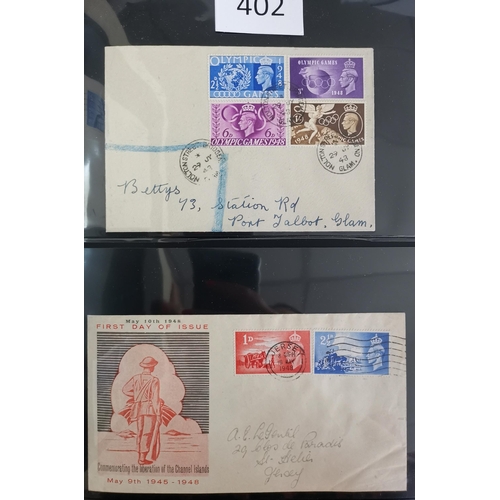 402 - FIRST DAY COVERS. Collection in large binder  1936 onwards  incl. 1946 Victory  1958 Games  1961 POS... 