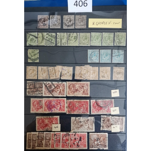 406 - Ranges on stocksheets in binder  very mixed condition  incl. 3 poor 1d blacks (one very small!)  QV ... 