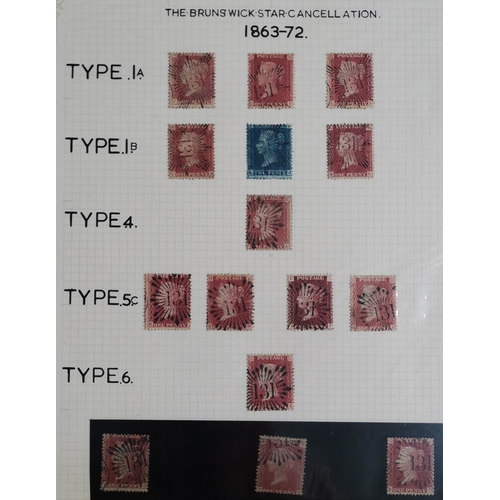 417 - Untidy used collection on leaves  mixed condition with LE 1d reds and 2d blues  1856-8 p.14 1d o.g. ... 