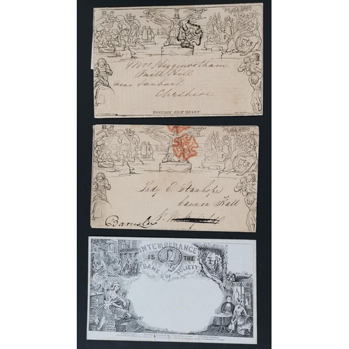 450 - 1840 Mulready 1d letter sheet A224 unused  a used letter sheet with Economic Life Assce. Society adv... 