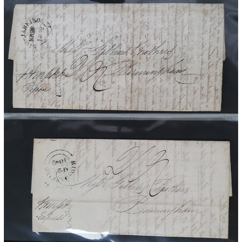 451 - 1840's x 17 covers from Rio de Janeiro to Gibbons Brothers  Birmingham  markings include 