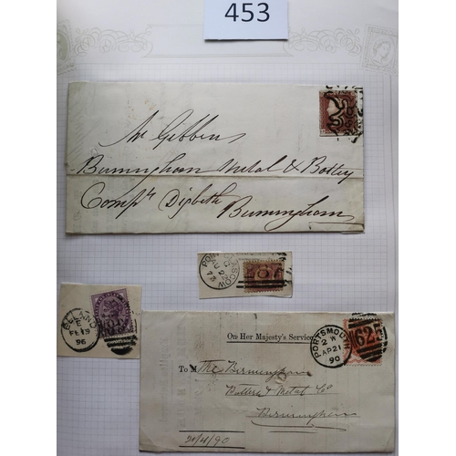 453 - Collection in album  mainly Line Engraved 1841 1d's on piece  incl. shades  good range of no. in Cro... 