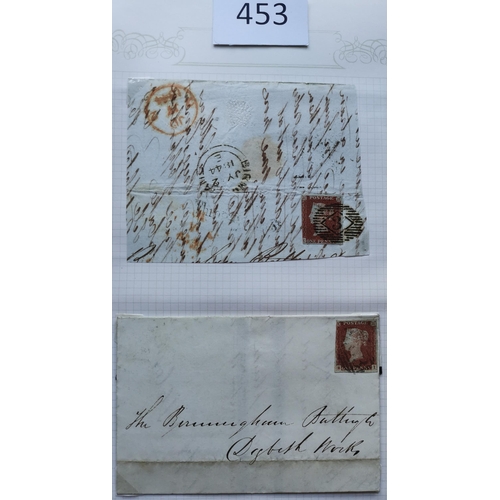 453 - Collection in album  mainly Line Engraved 1841 1d's on piece  incl. shades  good range of no. in Cro... 