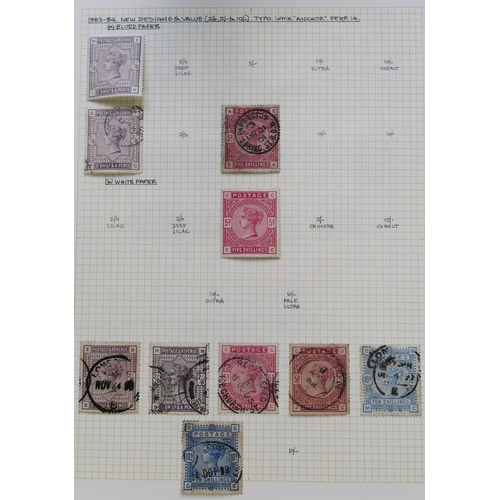 487 - Surface Printed mainly used  (some lighter cancels) collection on leaves  few useful unused/o.g. wit... 