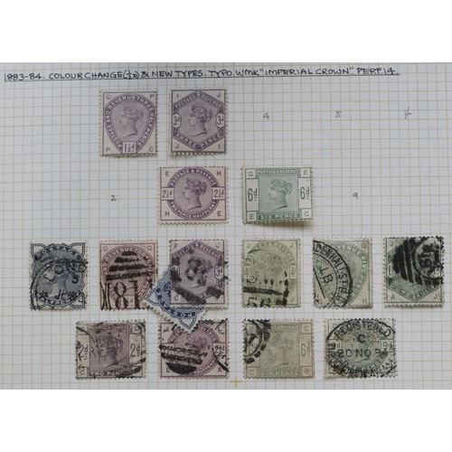 487 - Surface Printed mainly used  (some lighter cancels) collection on leaves  few useful unused/o.g. wit... 